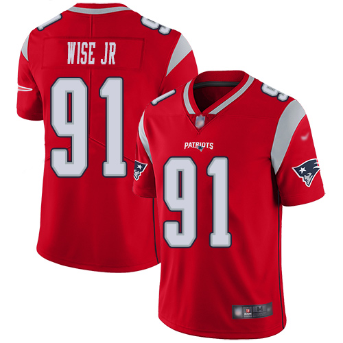 New England Patriots Football #91 Inverted Legend Limited Red Men Deatrich Wise Jr NFL Jersey